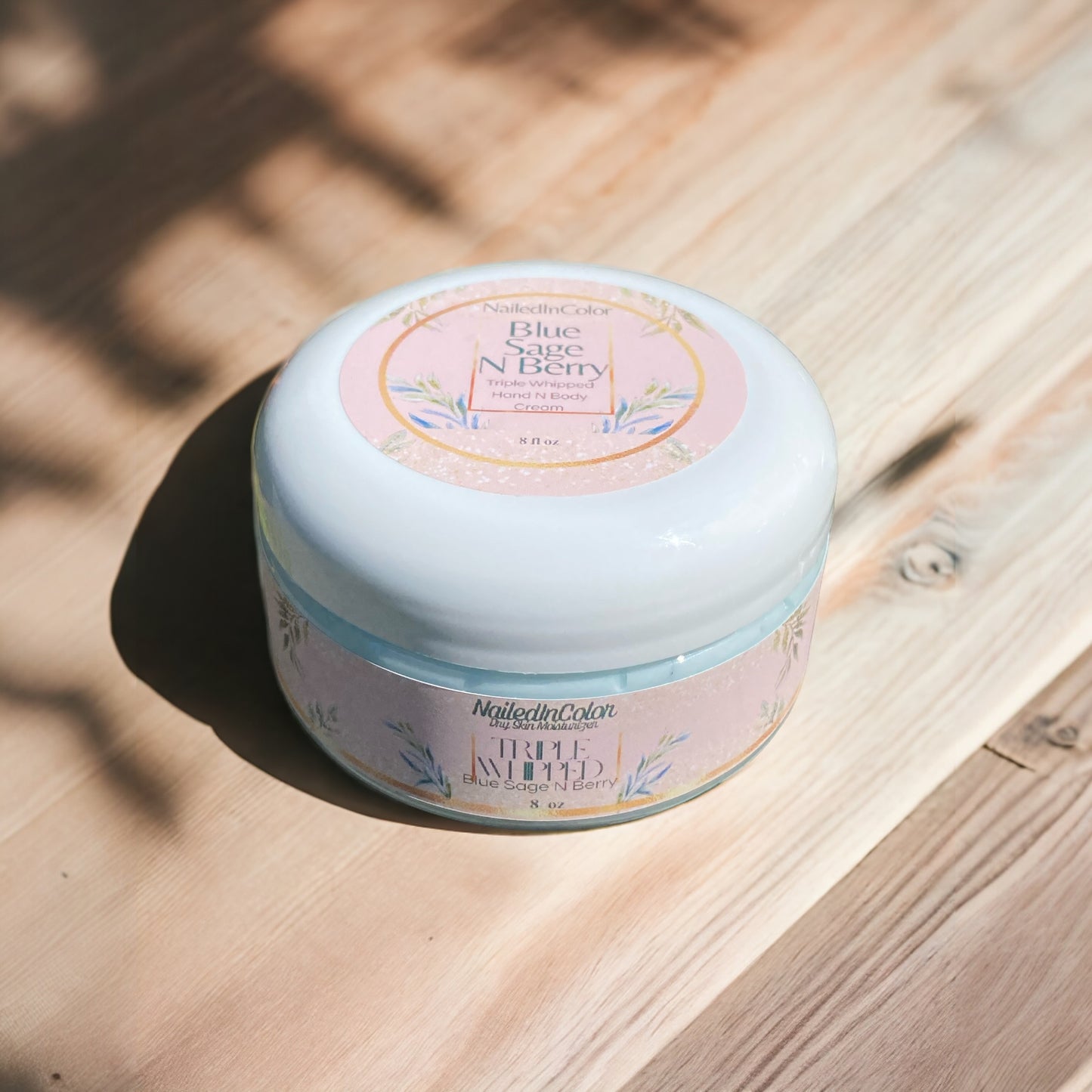 Blue Sage N Berry Triple Whipped Hand & Body Cream by NailedInColor Women's Scented Moisturizer Fresh Clean