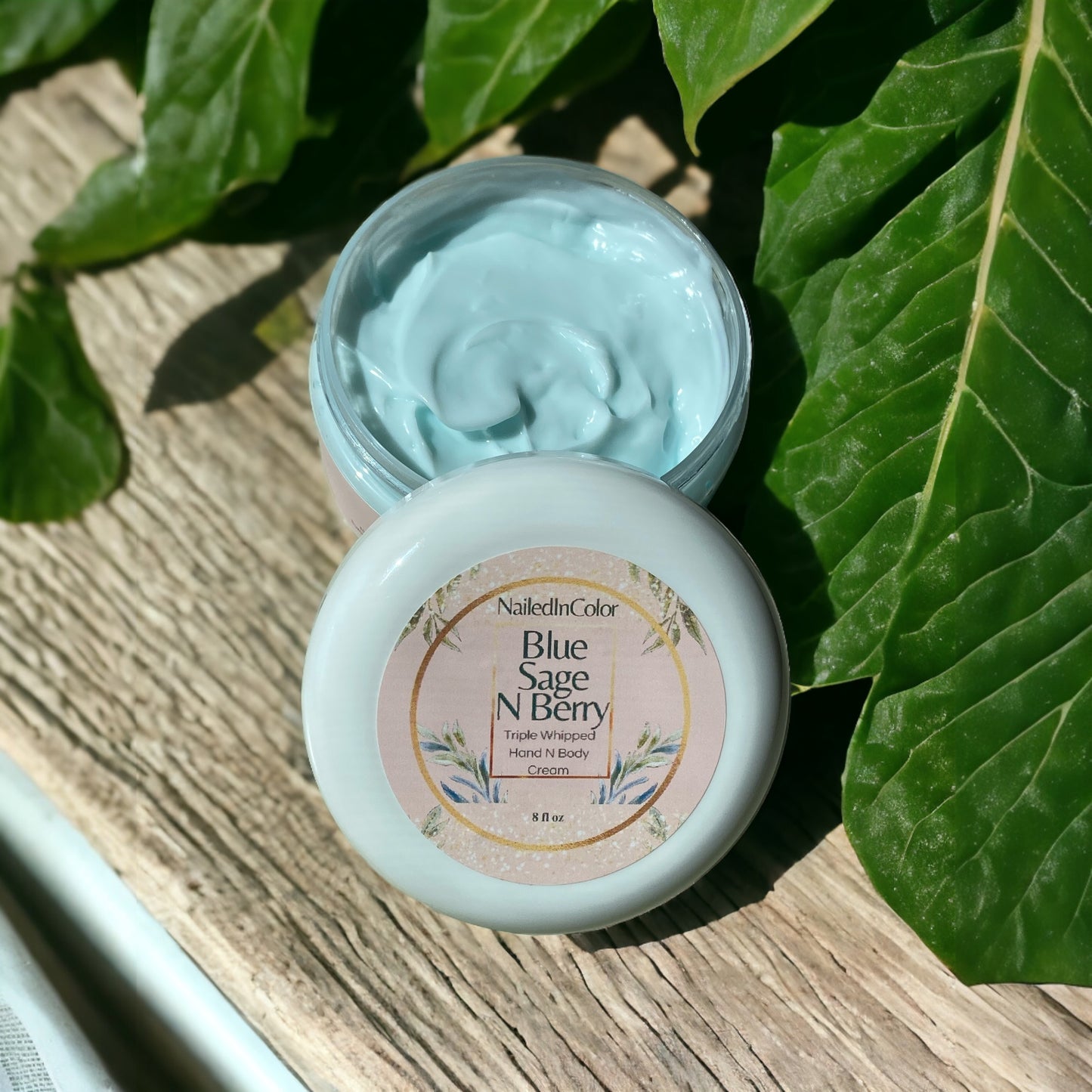 Blue Sage N Berry Triple Whipped Hand & Body Cream by NailedInColor Women's Scented Moisturizer Fresh Clean
