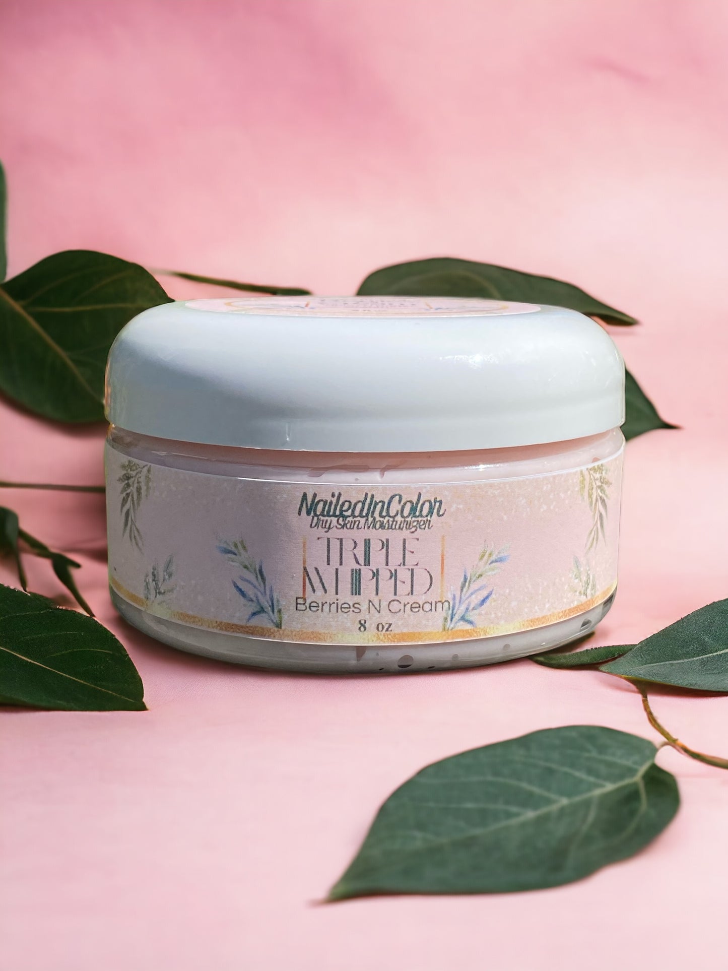 Berries N Cream Triple Thick Hand & Body Cream by NailedInColor Extra Thick Scented Moisturizer Women's Skin Care