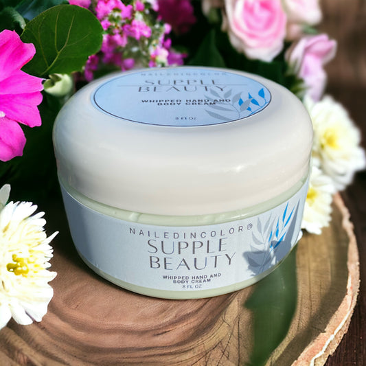Supple Beauty-Ultra Moisturizing Hand and Body Cream by NailedInColor Extra Thick Scented Women's Skin Care Moisturizer Clean Fresh