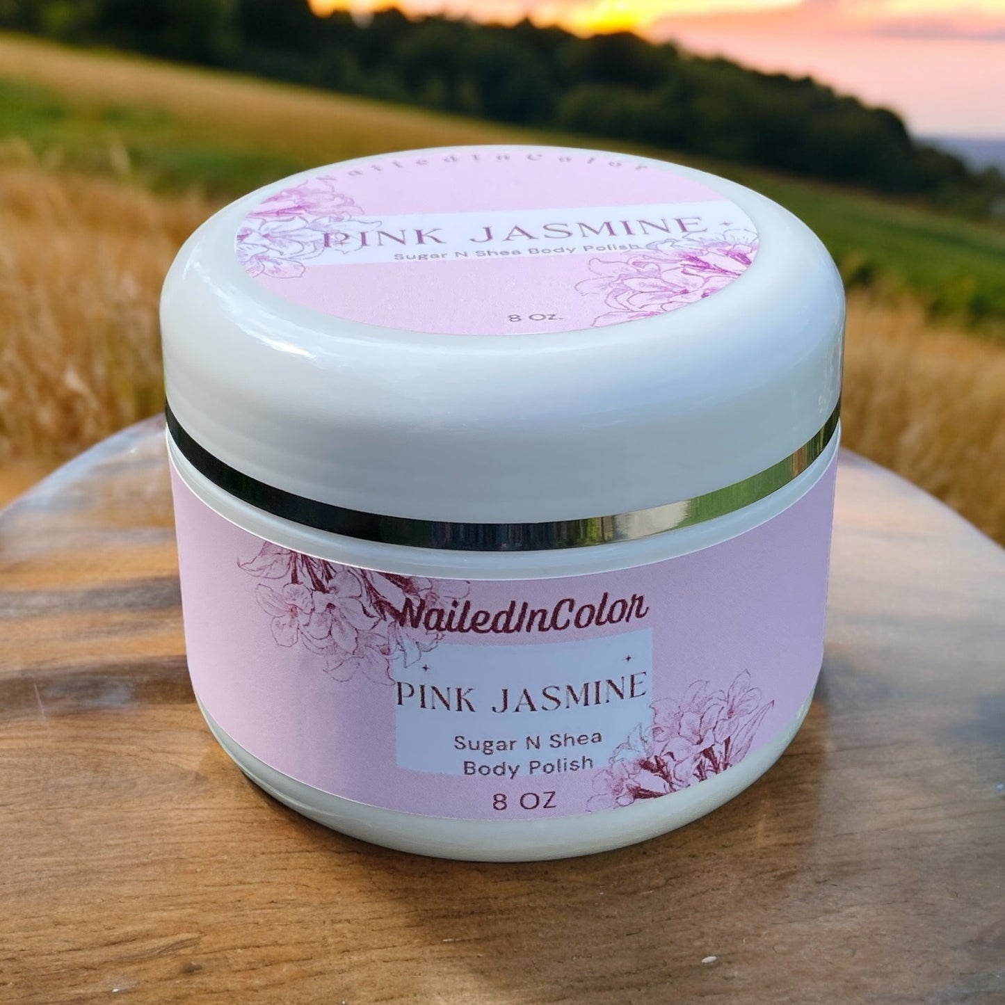 Pink Jasmine by NailedInColor  Scented Luscious Sugar Scrub Moisturizer Body Polish Exfoliant