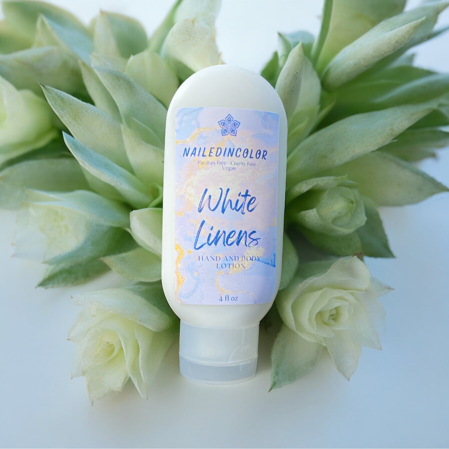 White Linens Hand & Body Goats' Milk Lotion by NailedInColor Women's Scented Skin Care Moisturizer and Skin Health