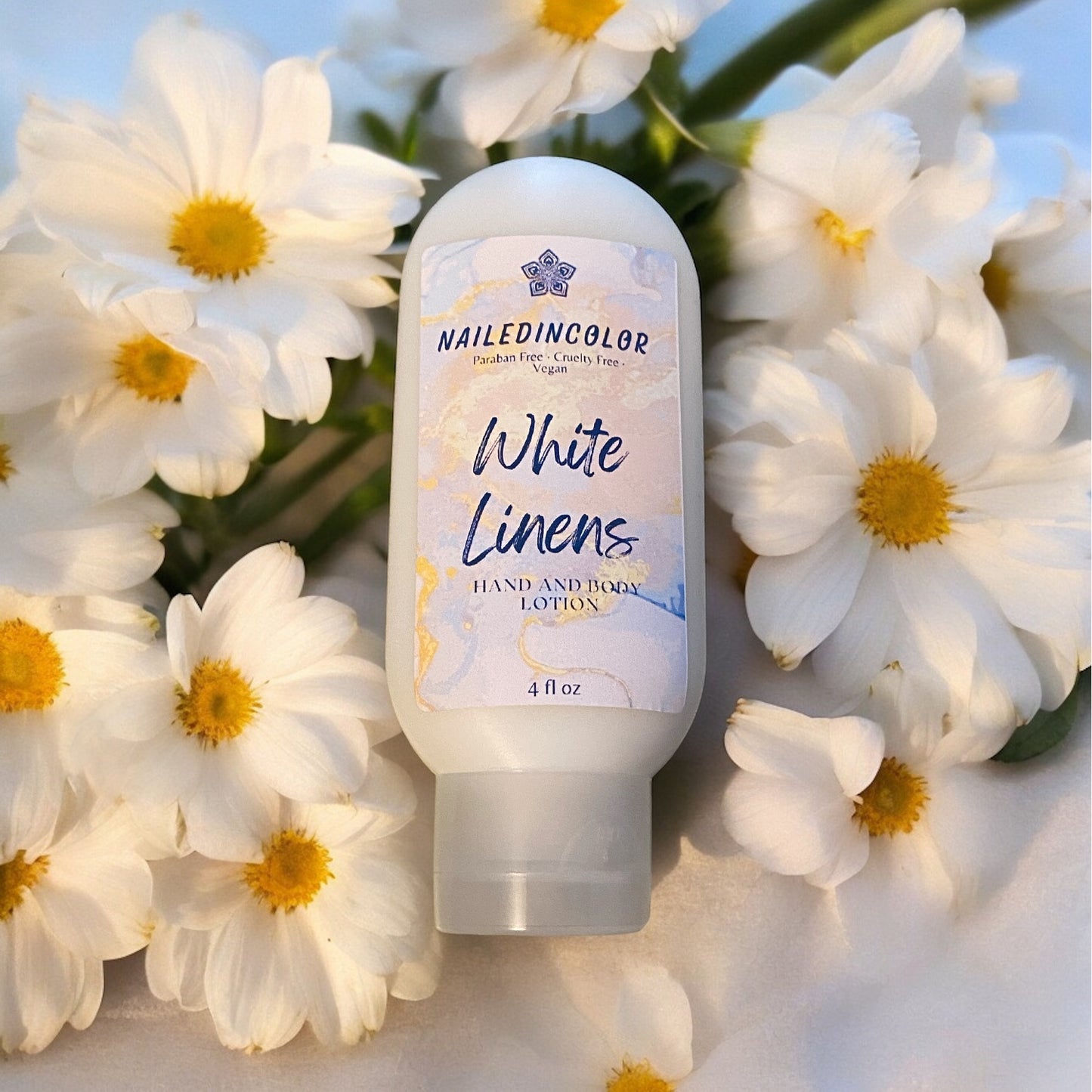 White Linens Hand & Body Goats' Milk Lotion by NailedInColor Women's Scented Skin Care Moisturizer and Skin Health