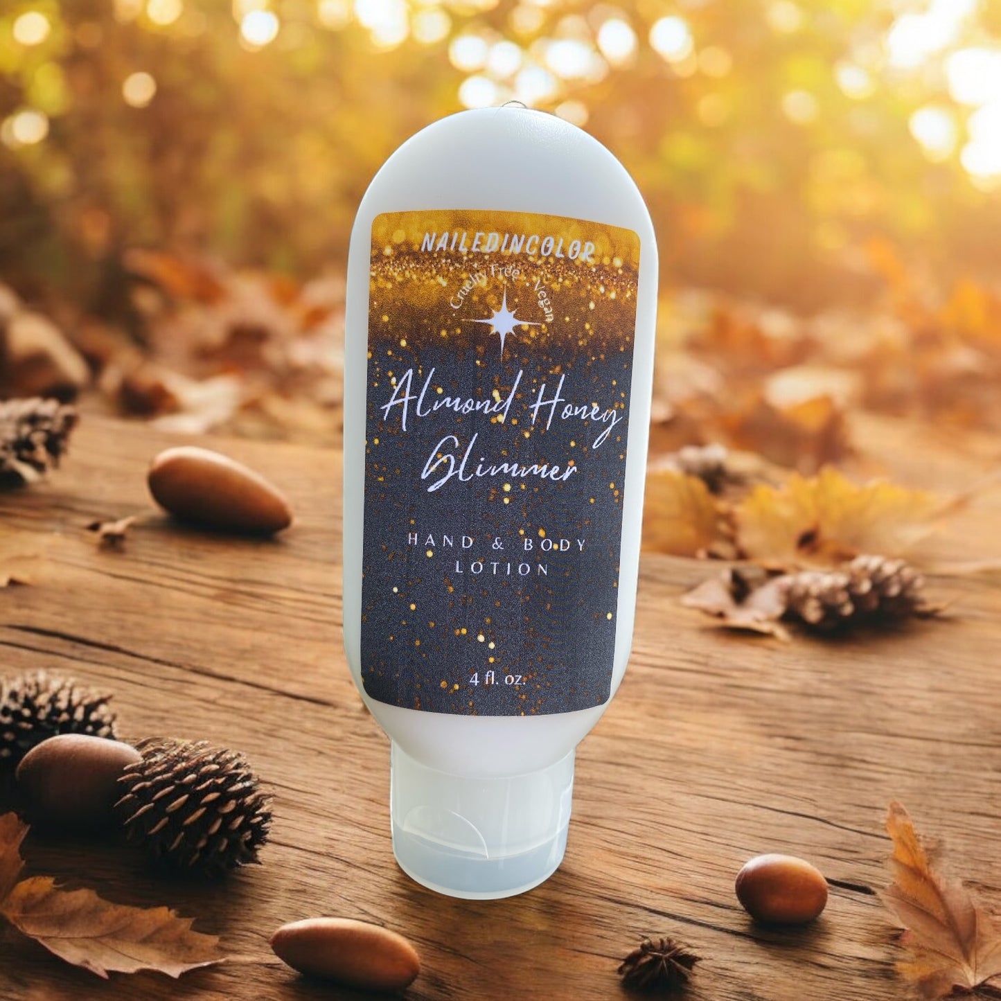 Almond Honey Glimmer Goats' Milk Lotion by NailedInColor Scented Moisturizer Skin Care Women's Cosmetic