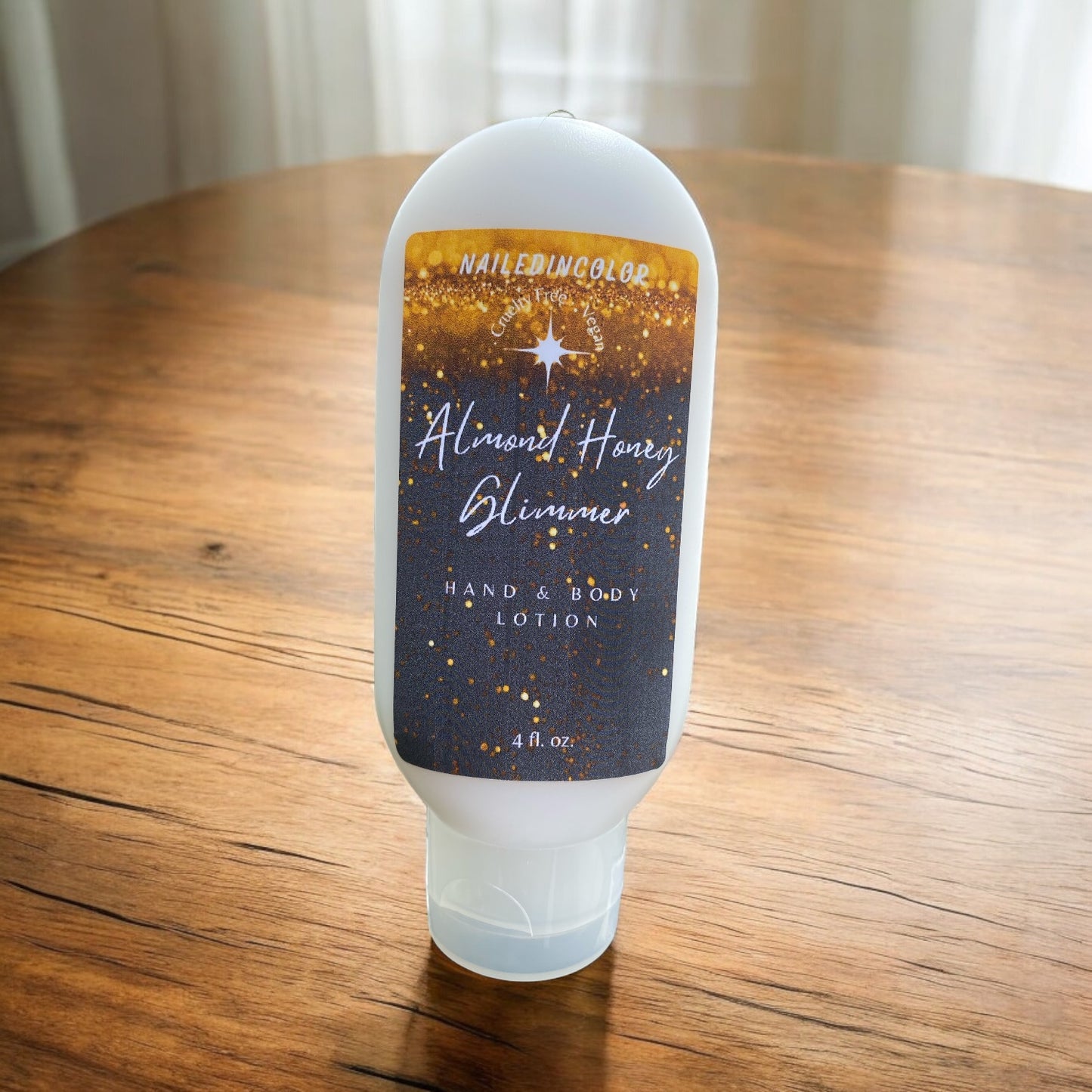 Almond Honey Glimmer Goats' Milk Lotion by NailedInColor Scented Moisturizer Skin Care Women's Cosmetic