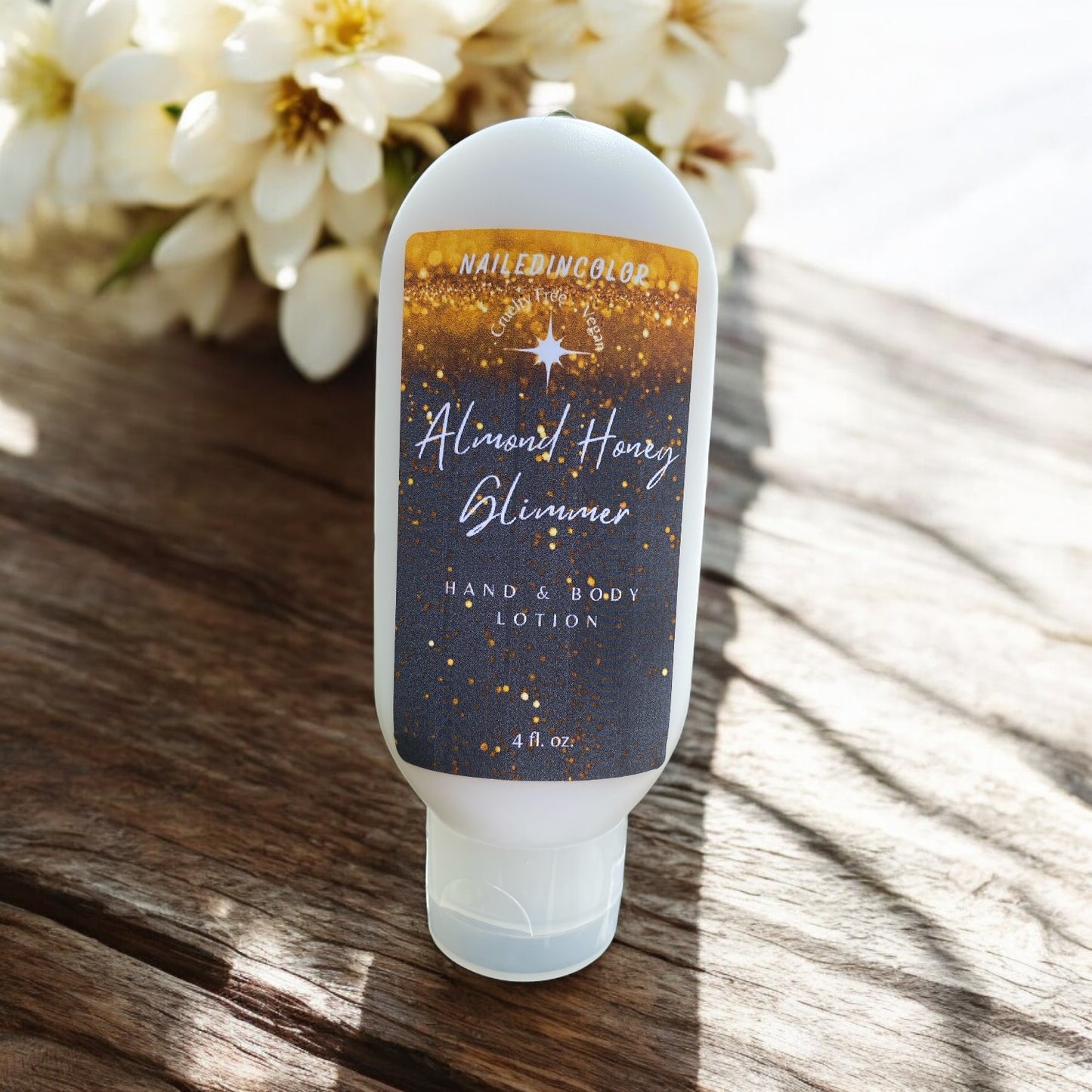 Almond Honey Glimmer Goats' Milk Lotion by NailedInColor Scented Moisturizer Skin Care Women's Cosmetic