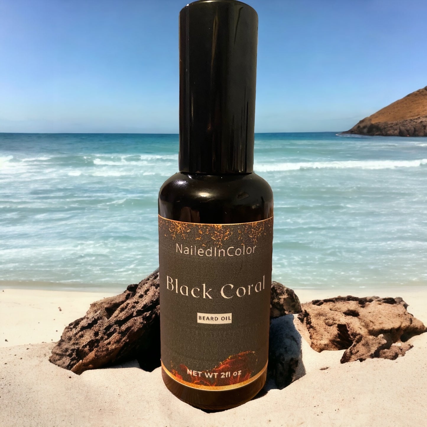 Black Coral Scented Beard Oi for Men by NailedInColor Beard Smoothing Skin Protection Moisturizing