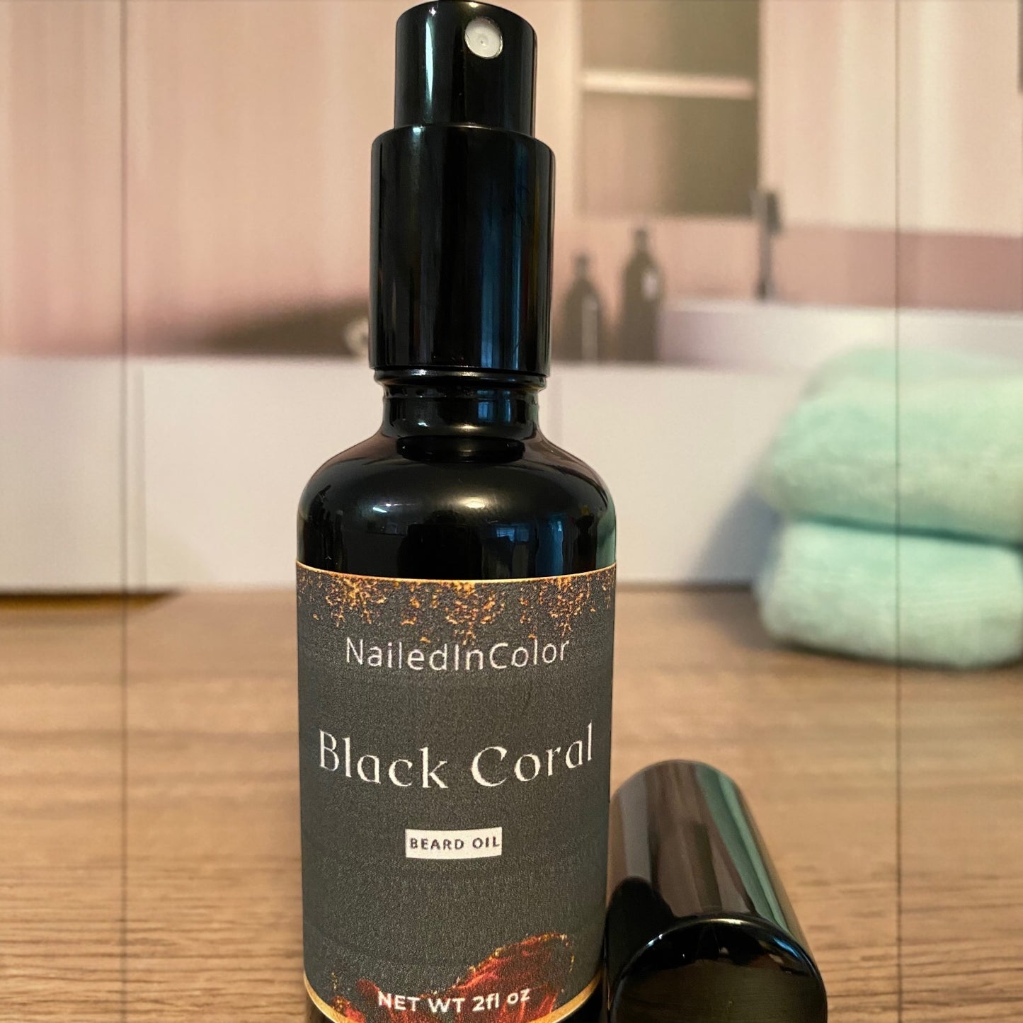 Black Coral Scented Beard Oi for Men by NailedInColor Beard Smoothing Skin Protection Moisturizing