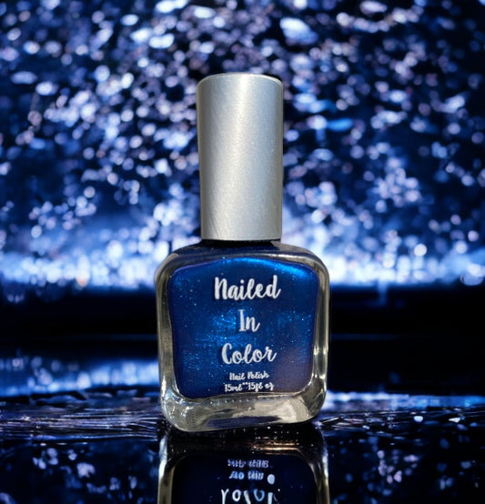 Spaced Out-Women's Teens Nail Color Ladie's Dark Blue Glitter Nail Polish Cosmetic by NailedInColor