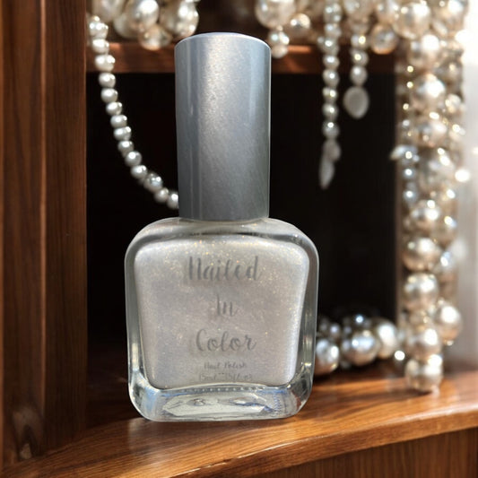 Nana's Pearls Beautiful Shimmery Frosty Pearl Nail Polish Gold Highlights Women's Teens Nail Color by NailedInColor