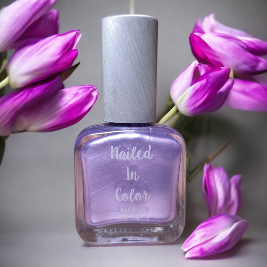 Dove-Women's Teens Nail Color Soft Silver Gray to Lavender Polish by NailedInColor