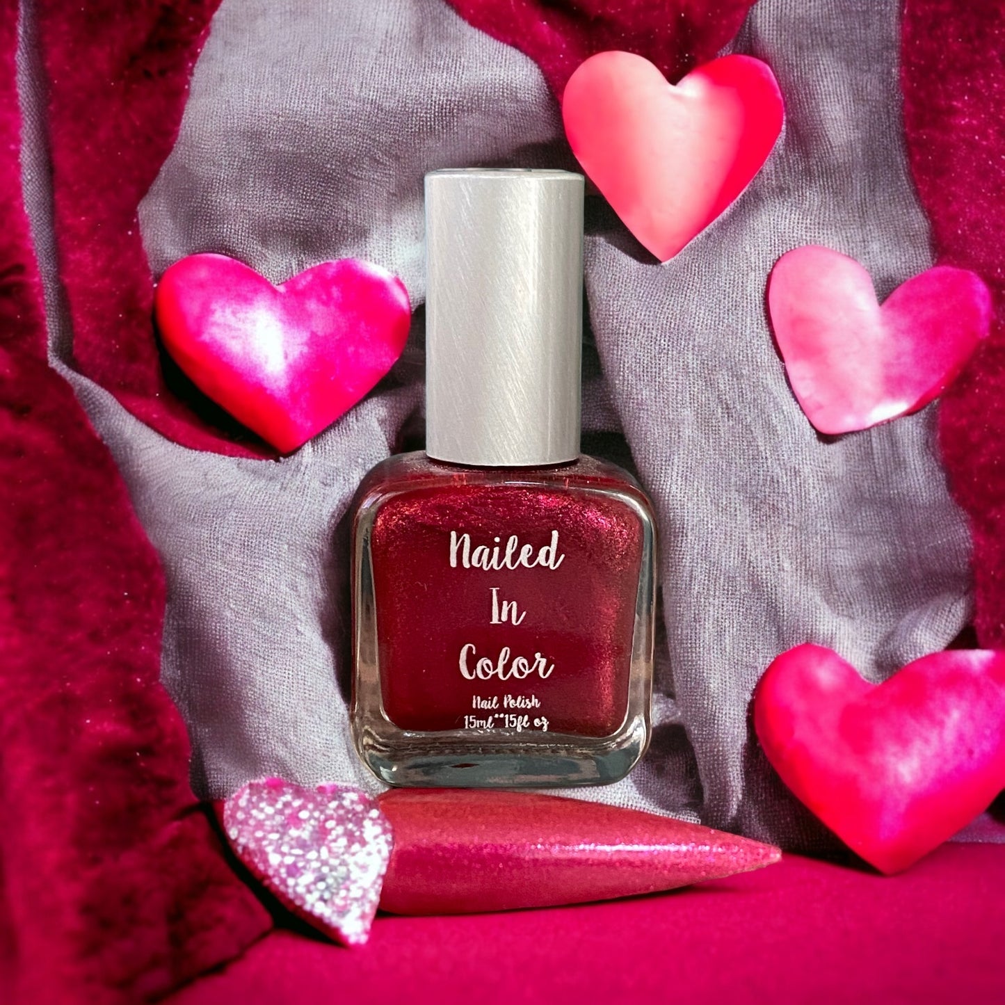 Reflections of Love-Red Nail Polish for Women Teens Red Nail Color Cosmetic Nail Care by NailedInColor