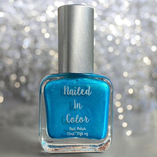 Panther Purr-Fect--Beautiful Turquoise Peacock Blue Ladie's Team Nail Polish Football Fan Nail Color by NailedInColor