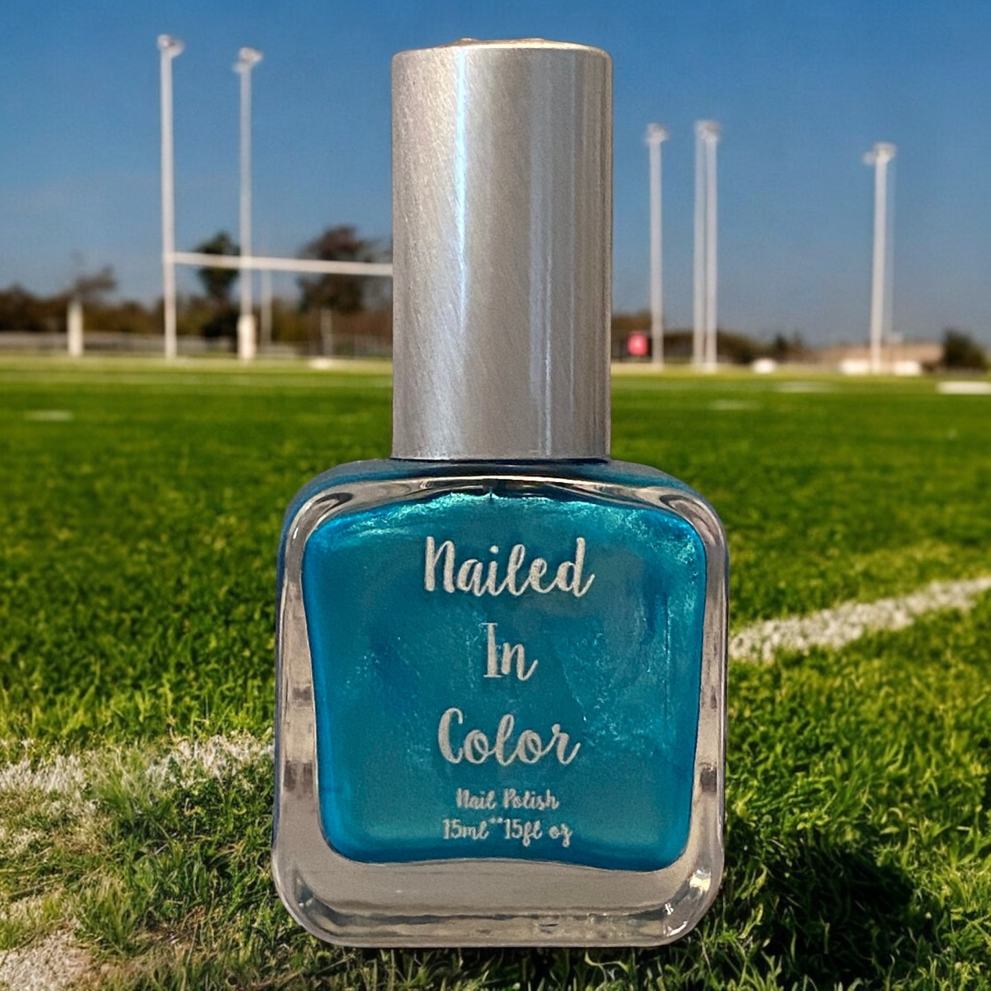 Panther Purr-Fect--Beautiful Turquoise Peacock Blue Ladie's Team Nail Polish Football Fan Nail Color by NailedInColor