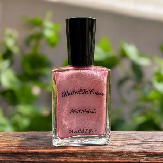 Pearl Blossom- Shimmer Pearlescence Women's Teens Nail Color Dusty Peach Pink by NailedInColor