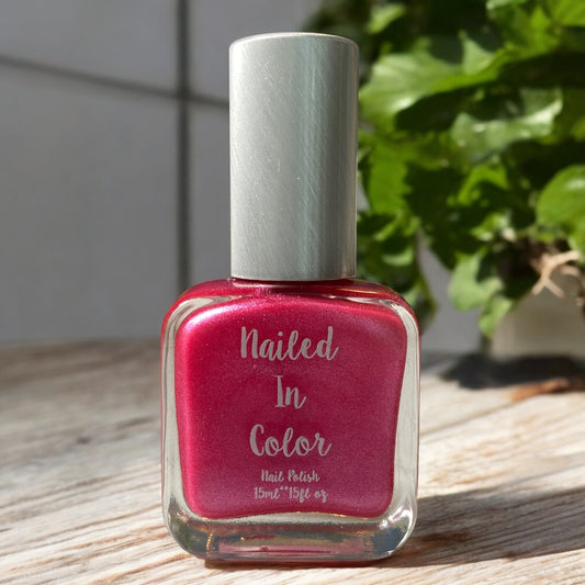 Her Lullaby Beautiful Rose Pink Shimmer Nail Polish Women's Teens Nail Color by NailedInColor