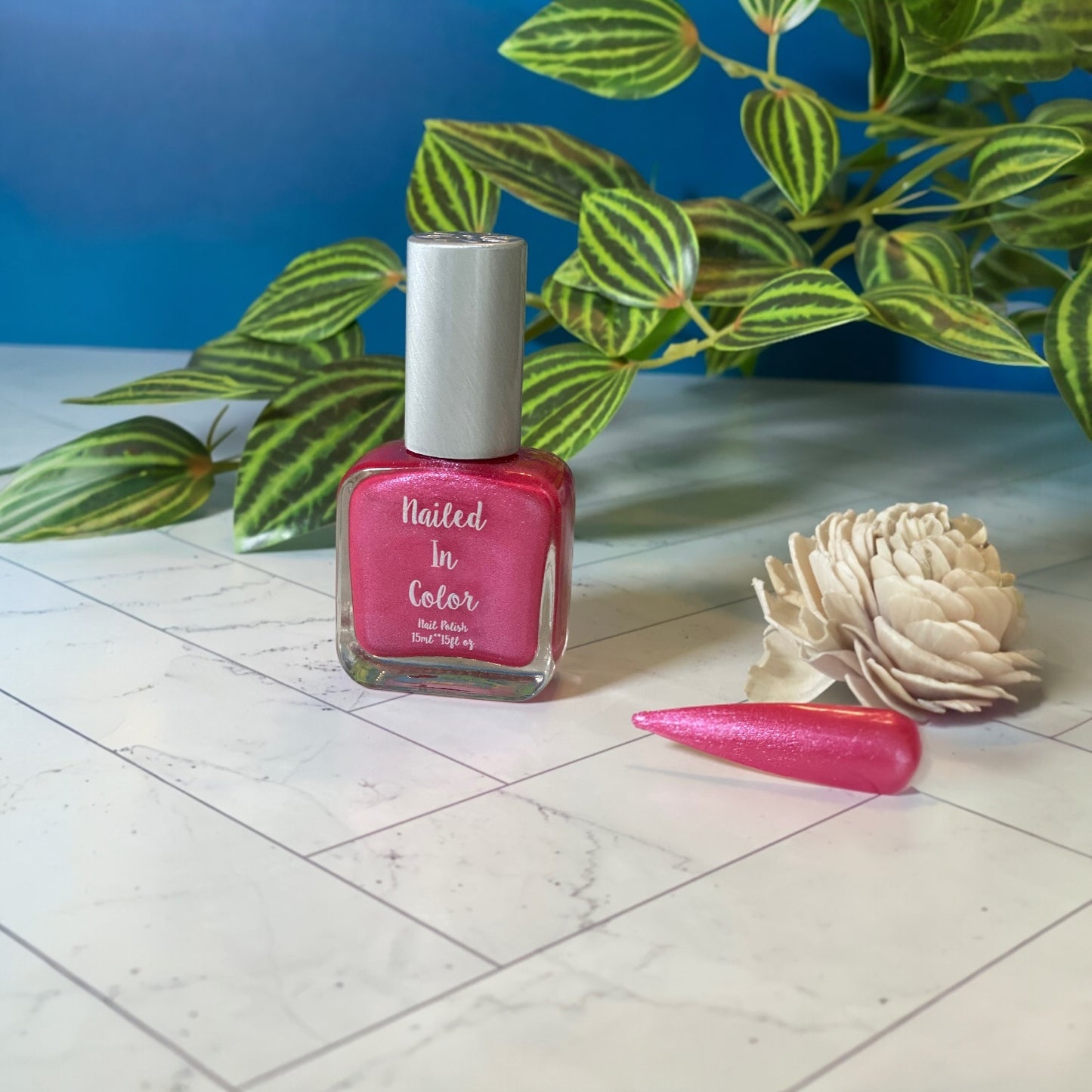 Her Lullaby Beautiful Rose Pink Shimmer Nail Polish Women's Teens Nail Color by NailedInColor