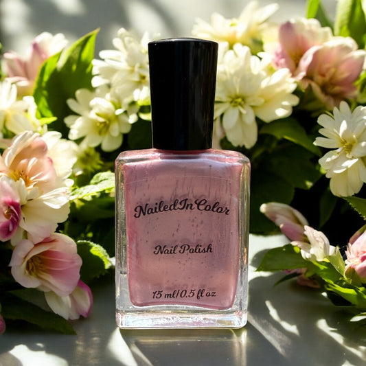 Shell Pink-Women's Nail Color-Semi Sheer-Ladie's Polish-Teens-Light Pink Nail Polish by NailedInColor