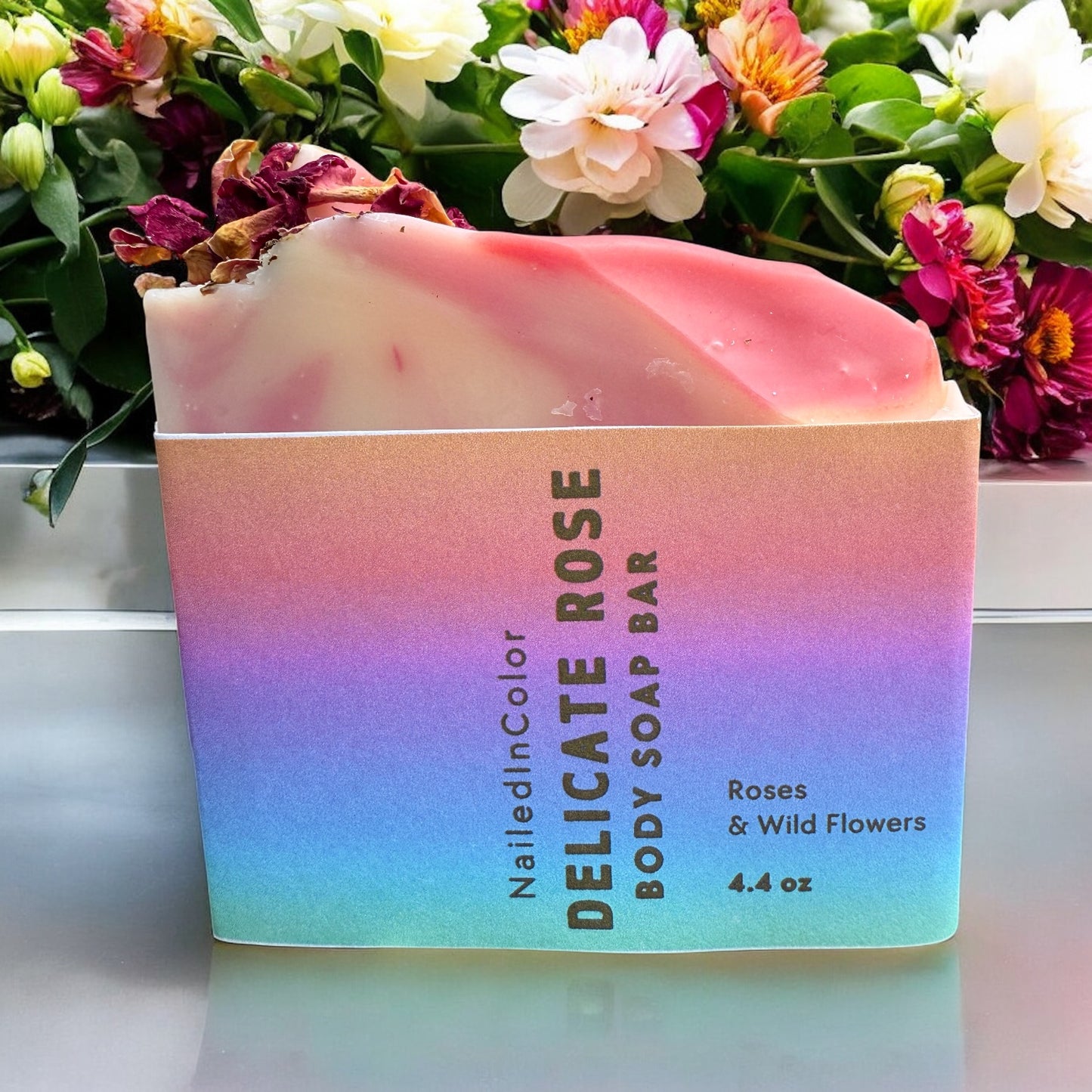 Delicate Rose-Lightly Scented Bar Soap-Moisturizing-Decorative-Women-Teens-Bath Bar-Shower Soap by NailedInColor