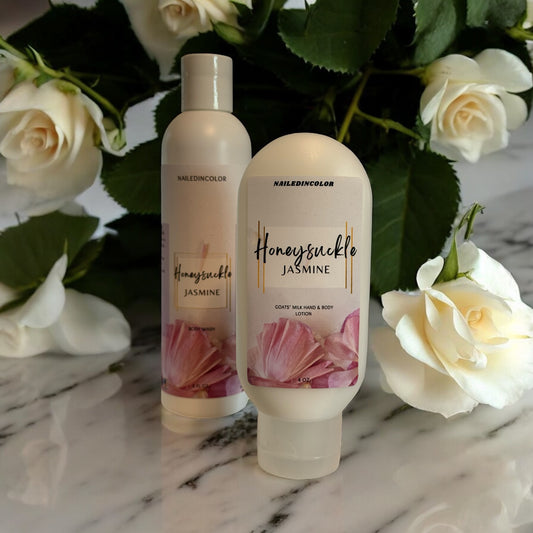 Honeysuckle Jasmine Bundle Up! Women's Shower Gel and Matching Lotion-Scented Skin Care-Moisturizing-Hydrating-Goats' Milk