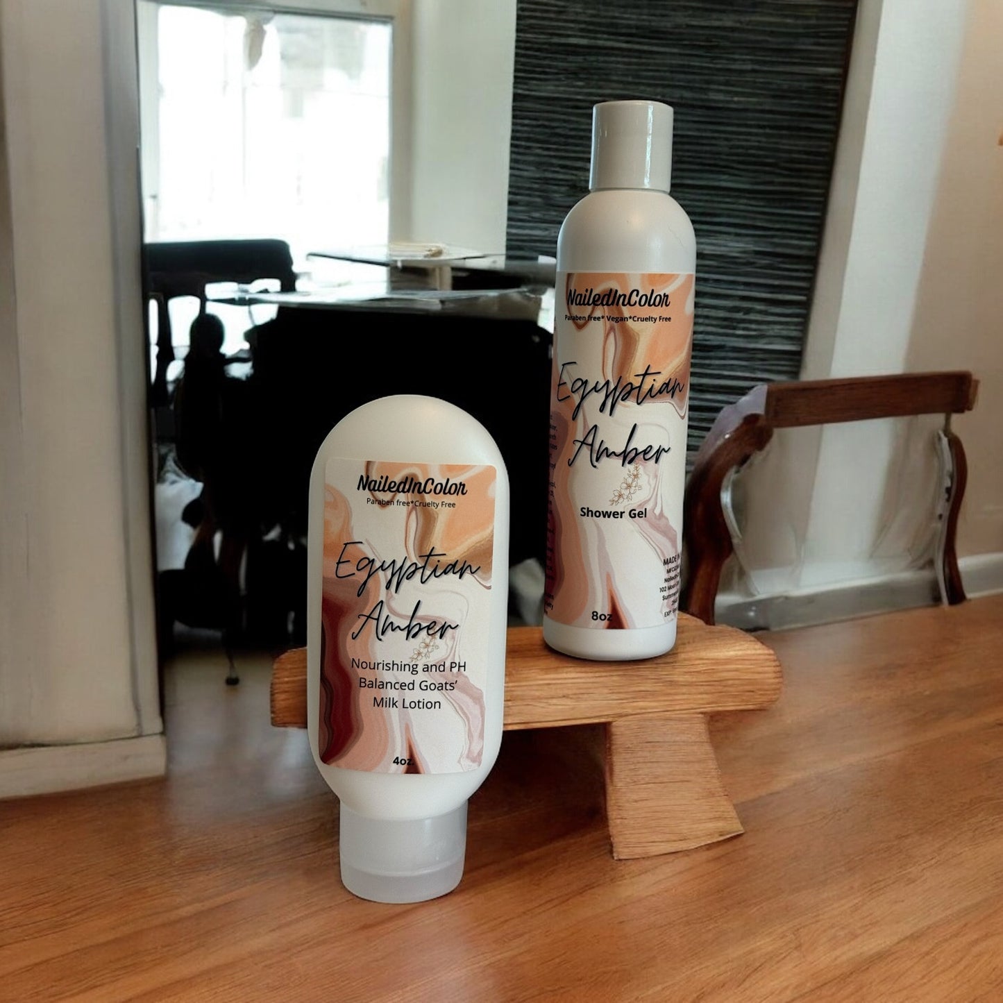 Egyptian Amber Set-Body Wash with Matching Goats' Milk Lotion-Women's Scented Skin Care-Paraben Free-Gift Giving