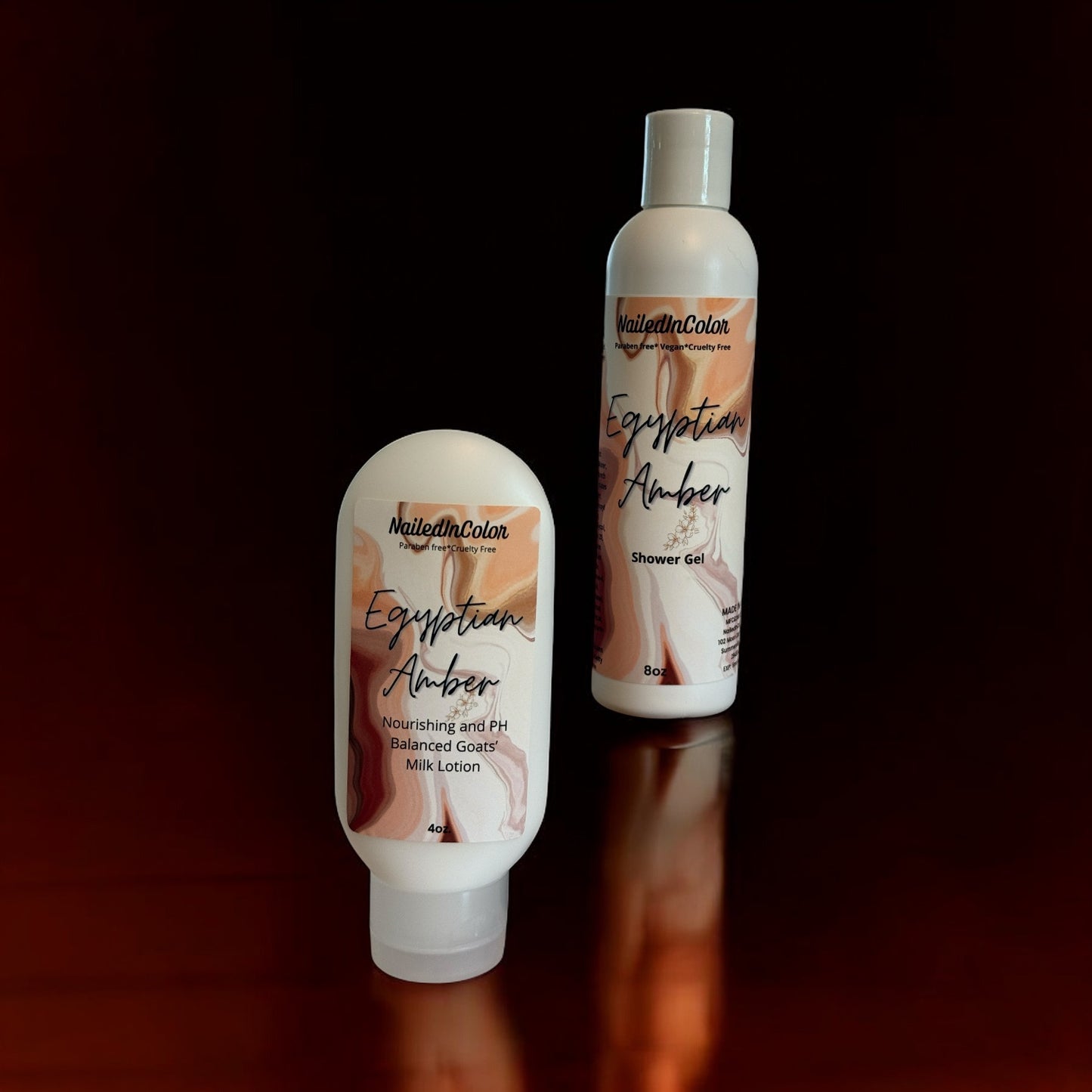 Egyptian Amber Set-Body Wash with Matching Goats' Milk Lotion-Women's Scented Skin Care-Paraben Free-Gift Giving
