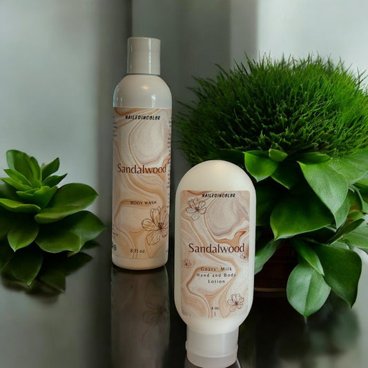 Sandalwood Bundle- Save! Sandalwood Body Wash with Matching Goats' Milk Lotion-Moisturizer-Skin Care-Women-Ladie's-Teens