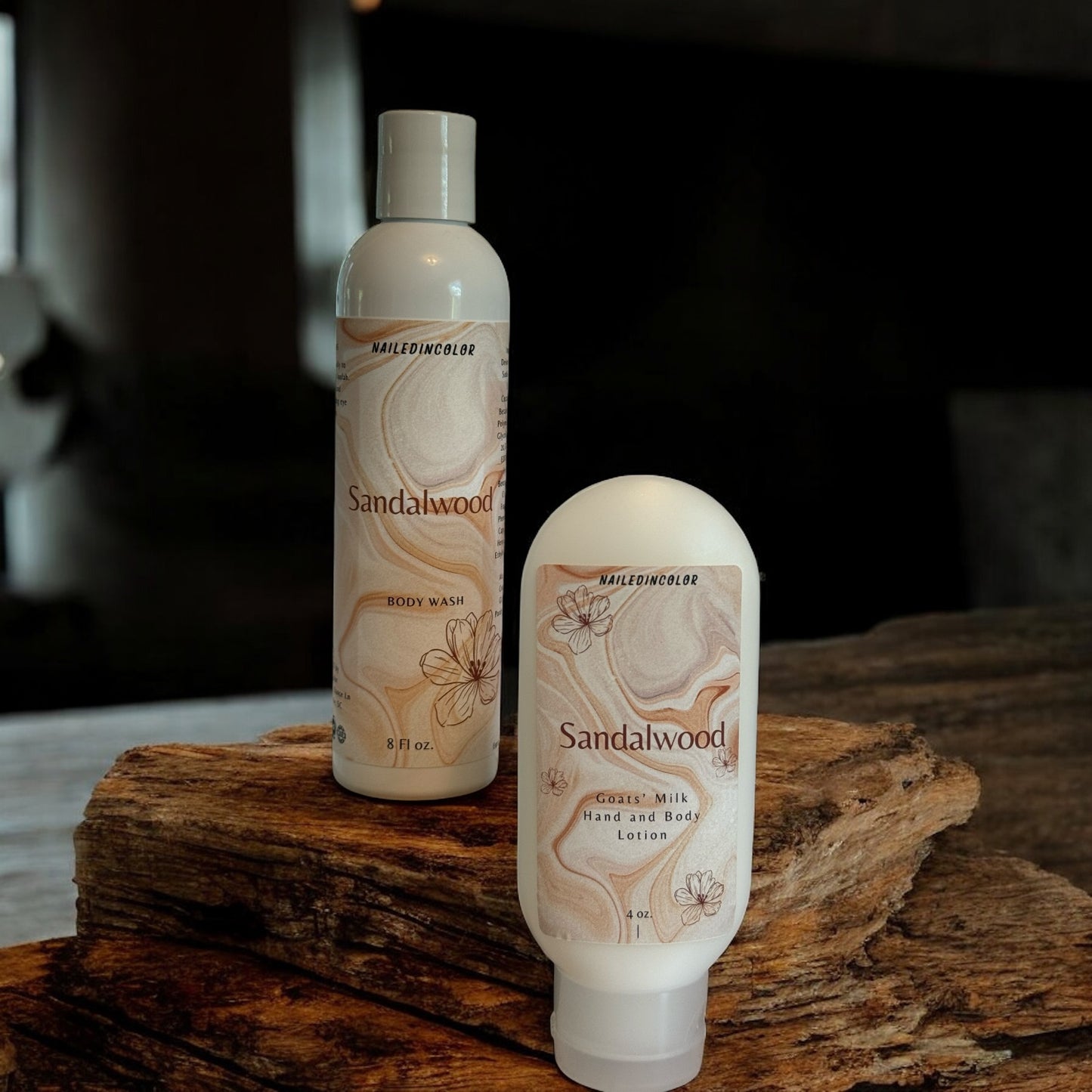 Sandalwood Bundle- Save! Sandalwood Body Wash with Matching Goats' Milk Lotion-Moisturizer-Skin Care-Women-Ladie's-Teens