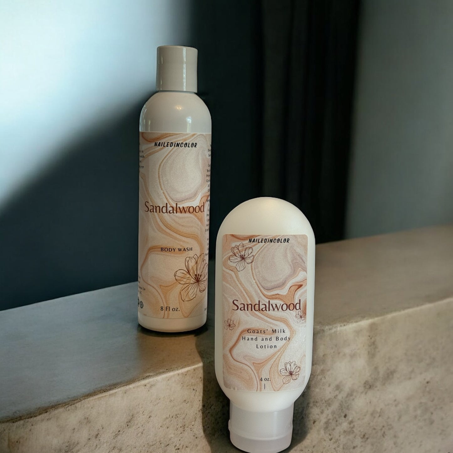 Sandalwood Bundle- Save! Sandalwood Body Wash with Matching Goats' Milk Lotion-Moisturizer-Skin Care-Women-Ladie's-Teens