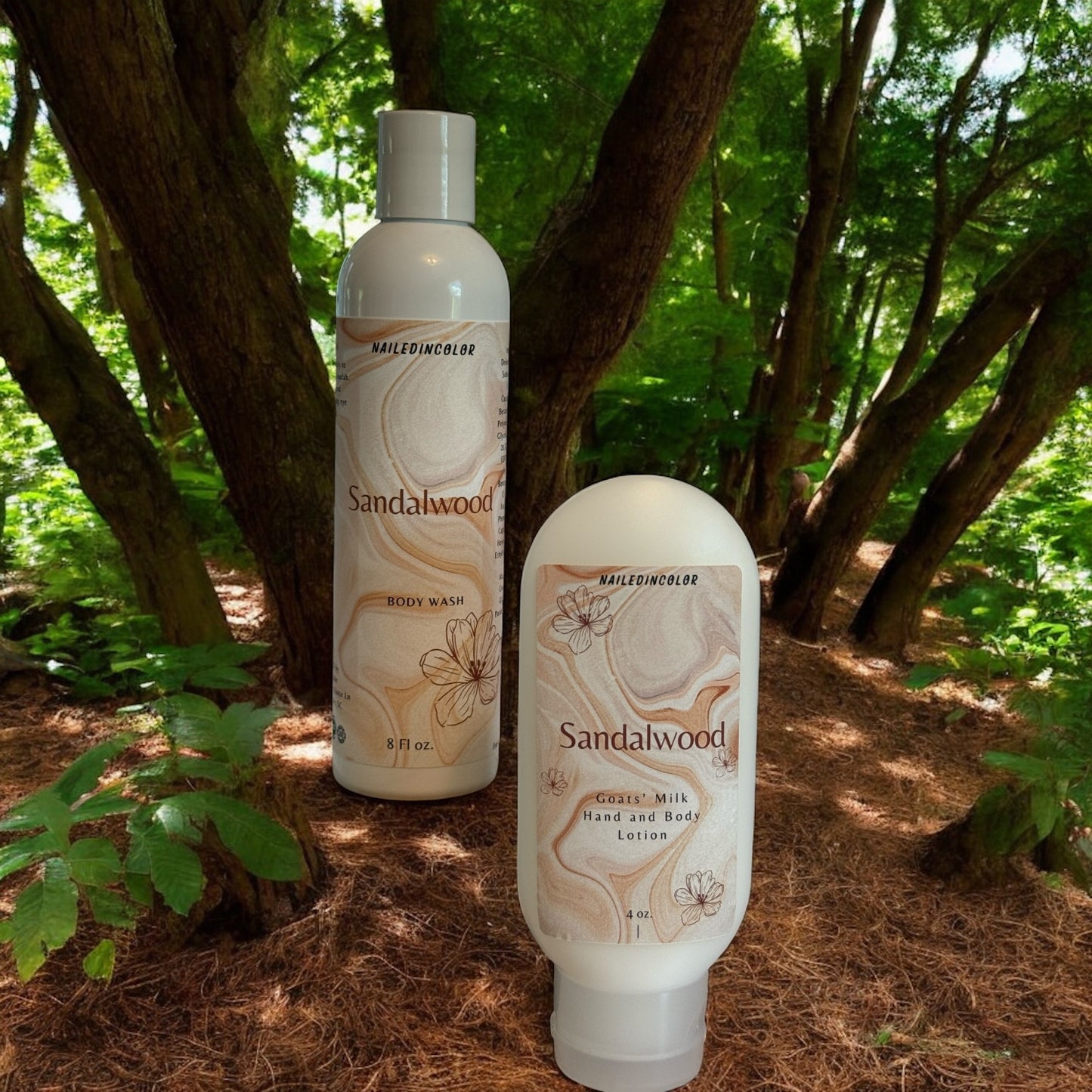 Sandalwood Bundle- Save! Sandalwood Body Wash with Matching Goats' Milk Lotion-Moisturizer-Skin Care-Women-Ladie's-Teens