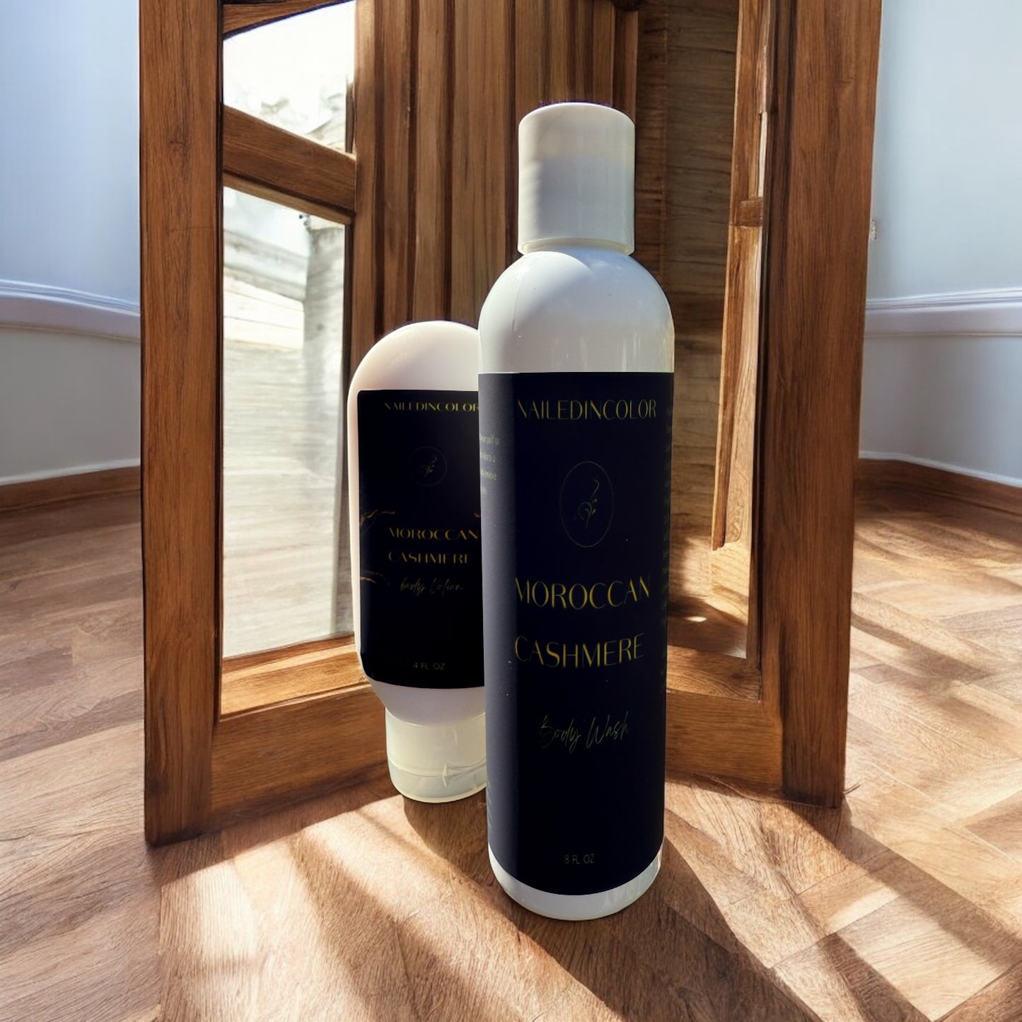 Moroccan Cashmere Bundle- Scented Shower Gel and Moisturizing Goats' Milk Lotion Women Teens Skin Care