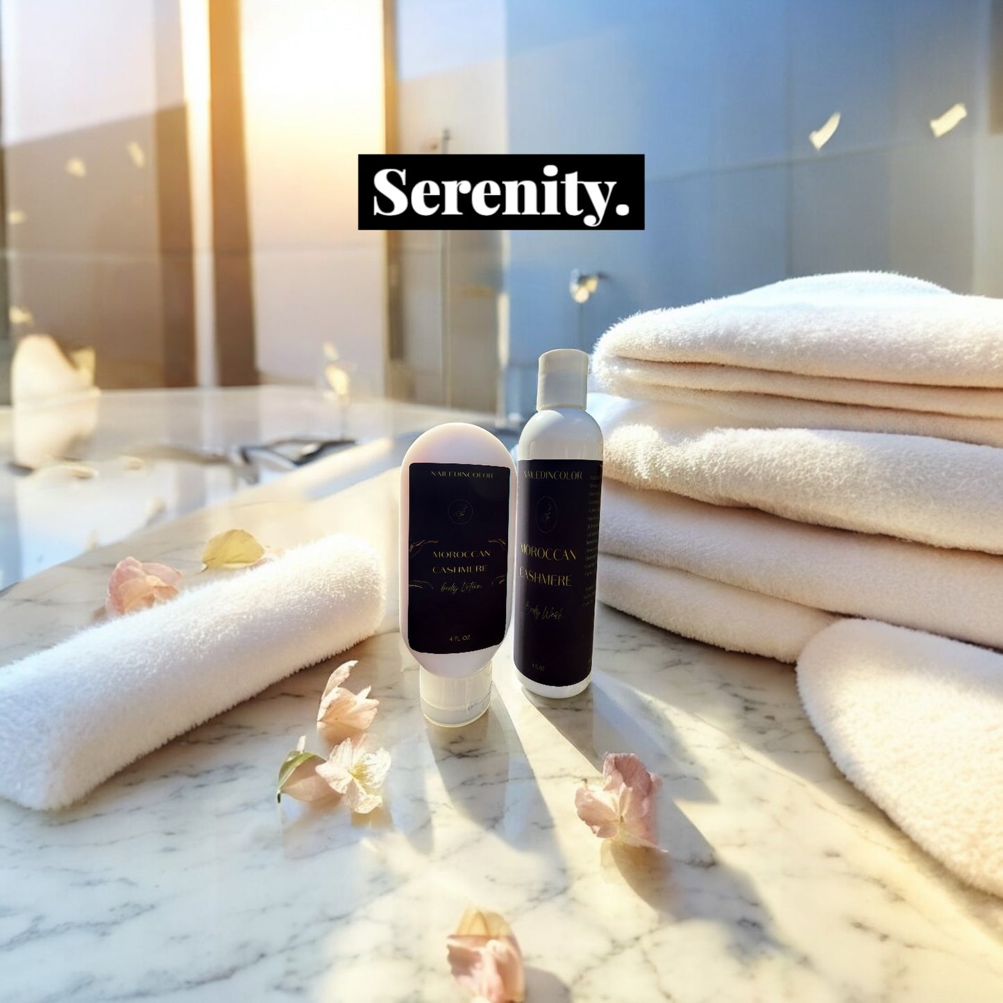 Moroccan Cashmere Bundle- Scented Shower Gel and Moisturizing Goats' Milk Lotion Women Teens Skin Care