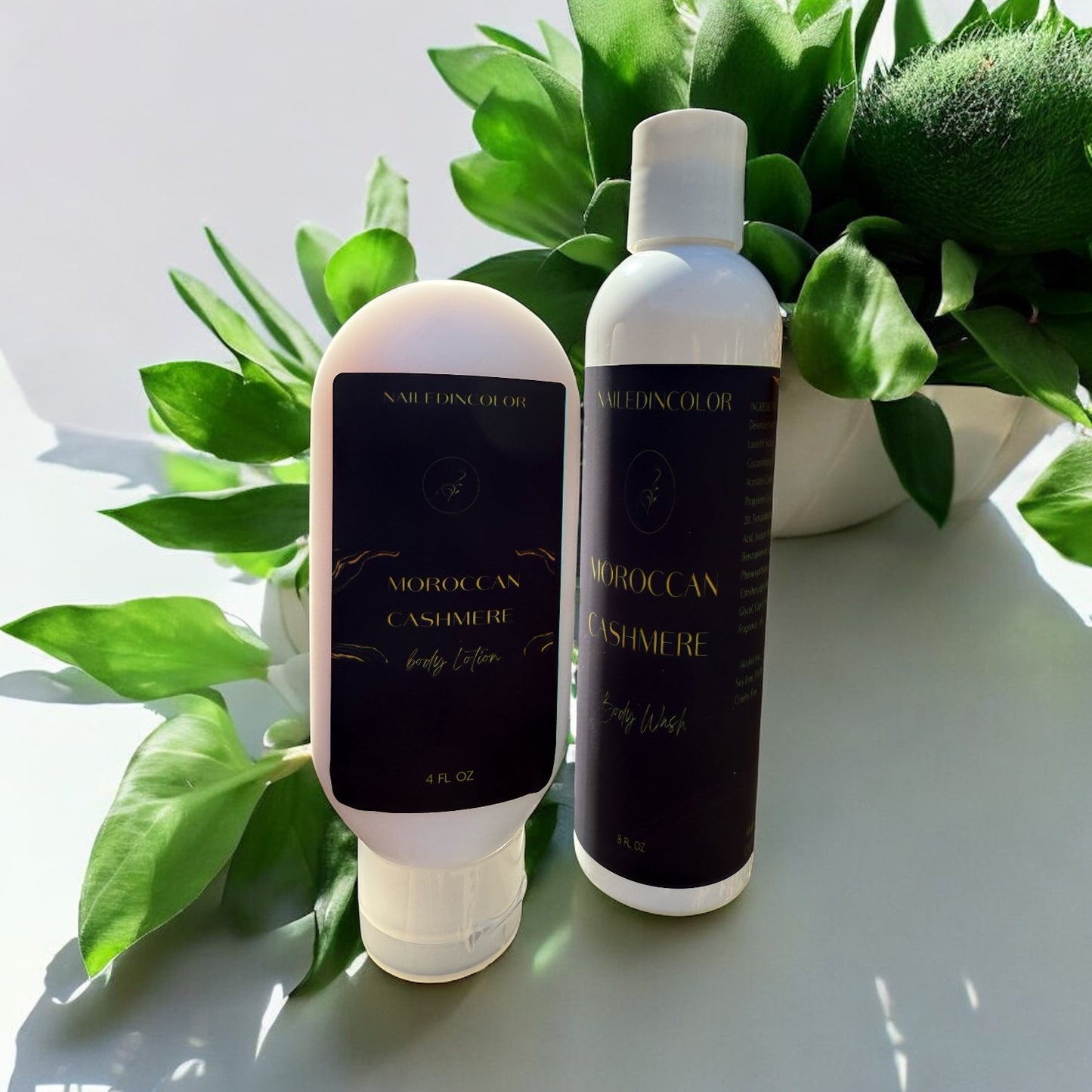 Moroccan Cashmere Bundle- Scented Shower Gel and Moisturizing Goats' Milk Lotion Women Teens Skin Care