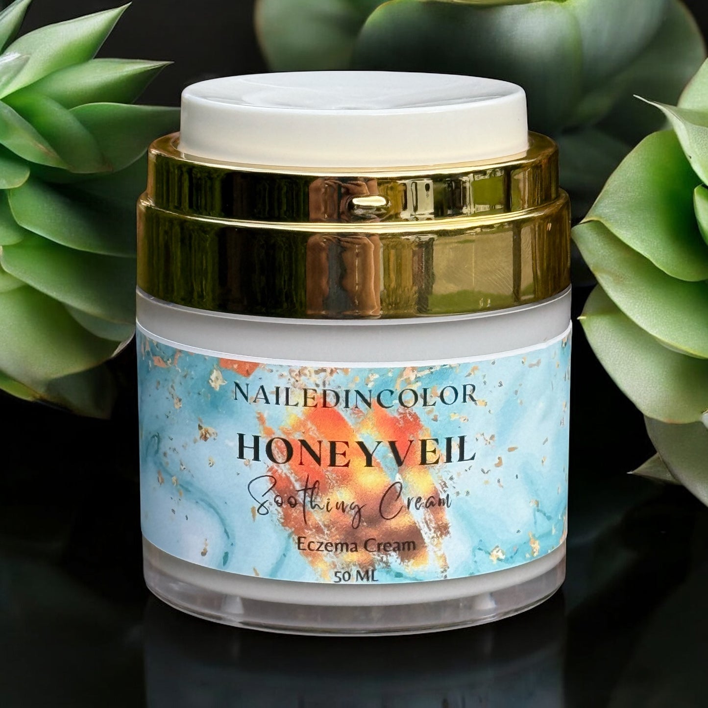 Honeyveil Soothing Facial Cream by NailedInColor  for Irritated Sensitive Skin Eczema Women Teens 50ml Unscented Healing Dryness