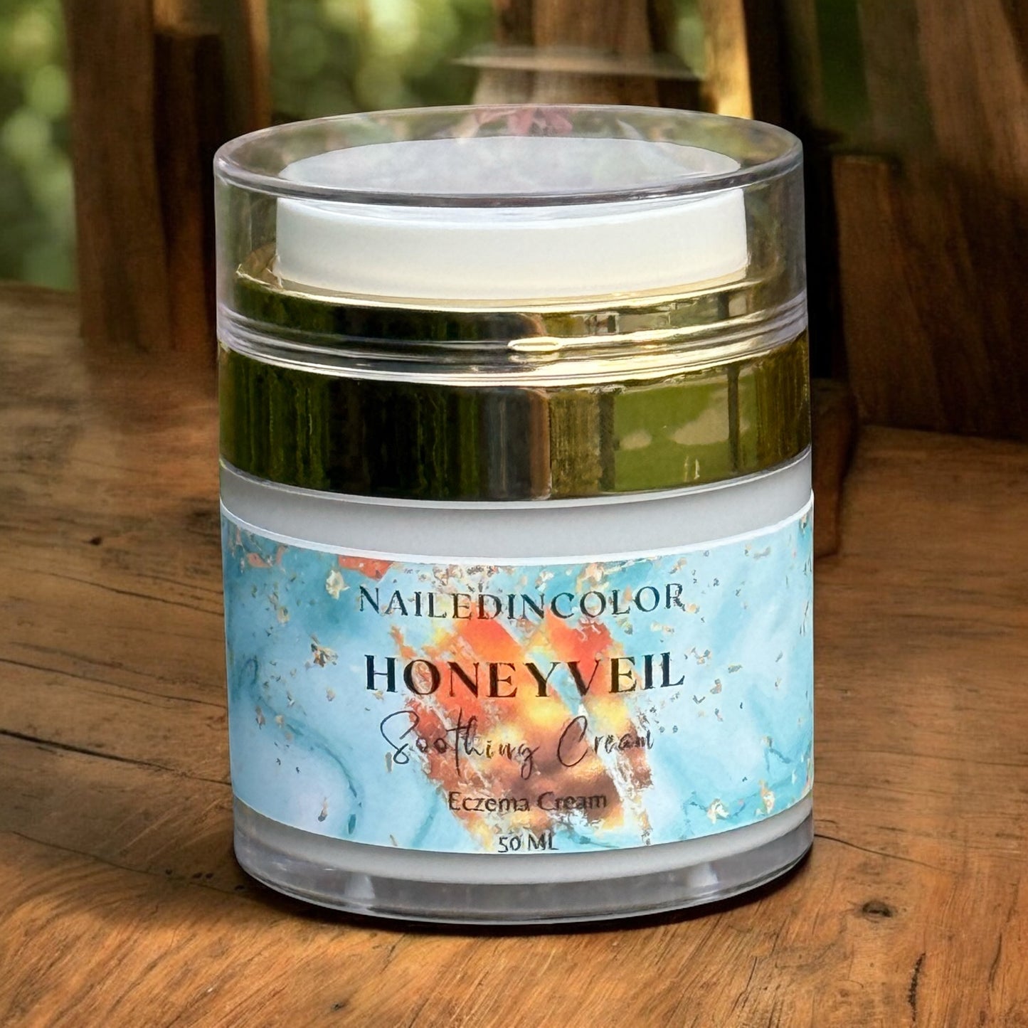 Honeyveil Soothing Facial Cream by NailedInColor  for Irritated Sensitive Skin Eczema Women Teens 50ml Unscented Healing Dryness