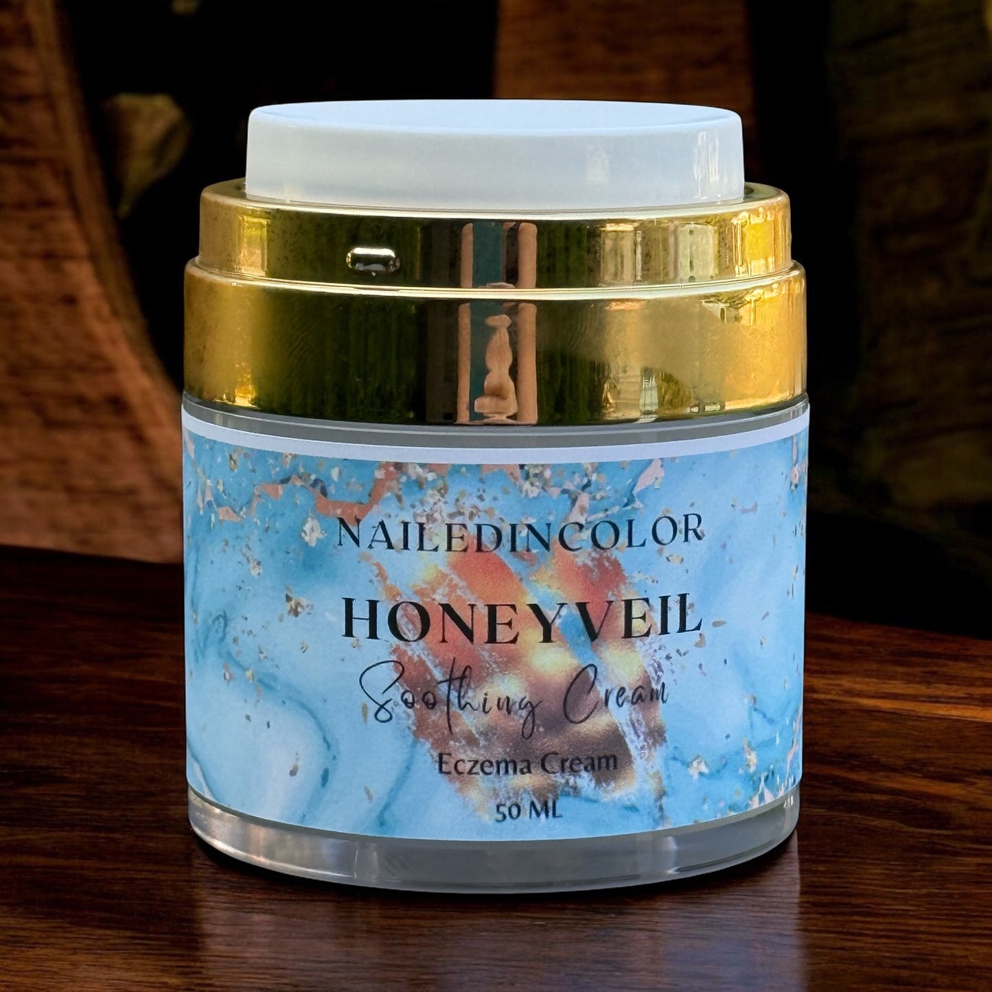 Honeyveil Soothing Facial Cream by NailedInColor  for Irritated Sensitive Skin Eczema Women Teens 50ml Unscented Healing Dryness