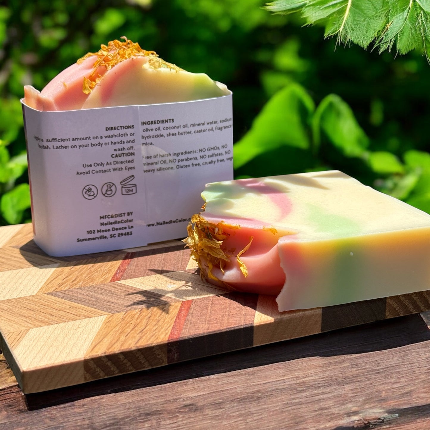 Wildflower Floral & Calendula Petal Soap Bar Soft Glow Cleanser for Women & Teens