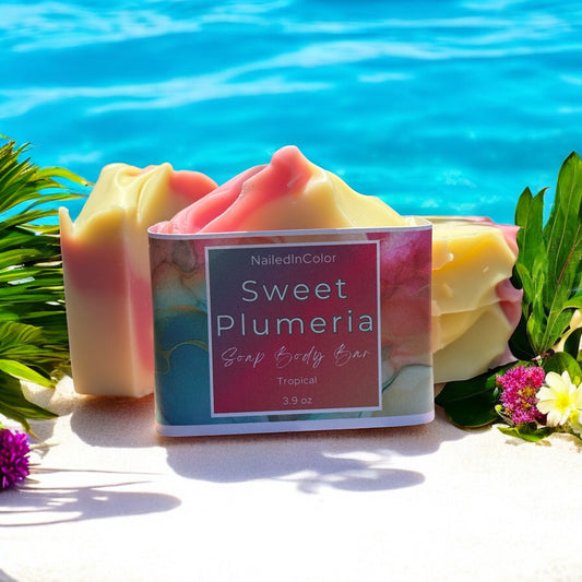Sweet Plumeria Island Bloom Soap Bar for Women & Teens Moisturizing Floral Skin Cleanser