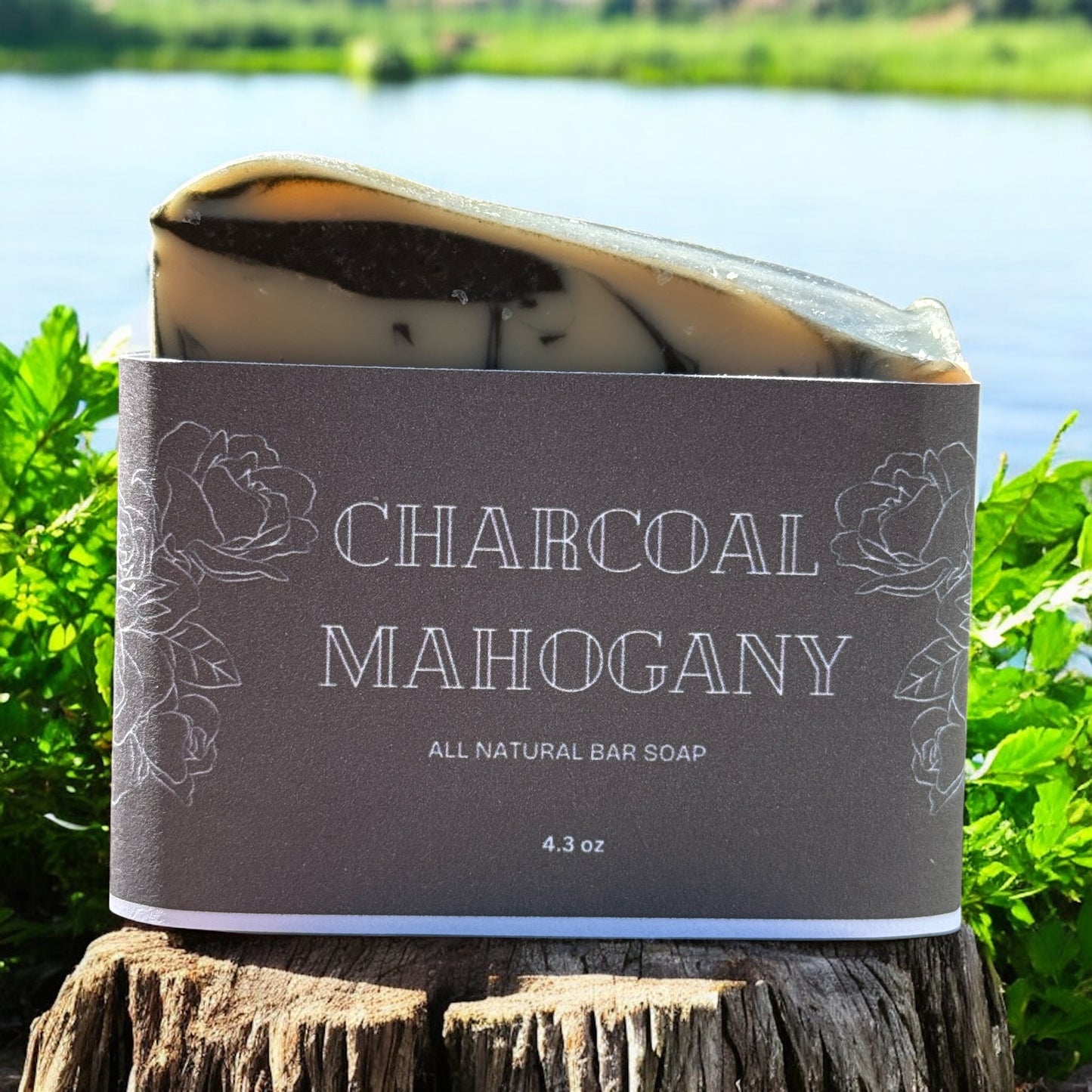 Charcoal Mahogany Soap for Men Shower Soap Masculine Bar Scented by NailedInColor