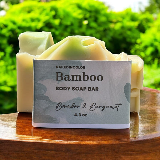 Bamboo by NailedInColor,  Vegan Bar Soap – 4.3 oz Earthy Fresh Scent for Men & Women | Cruelty-Free, Clean Formula