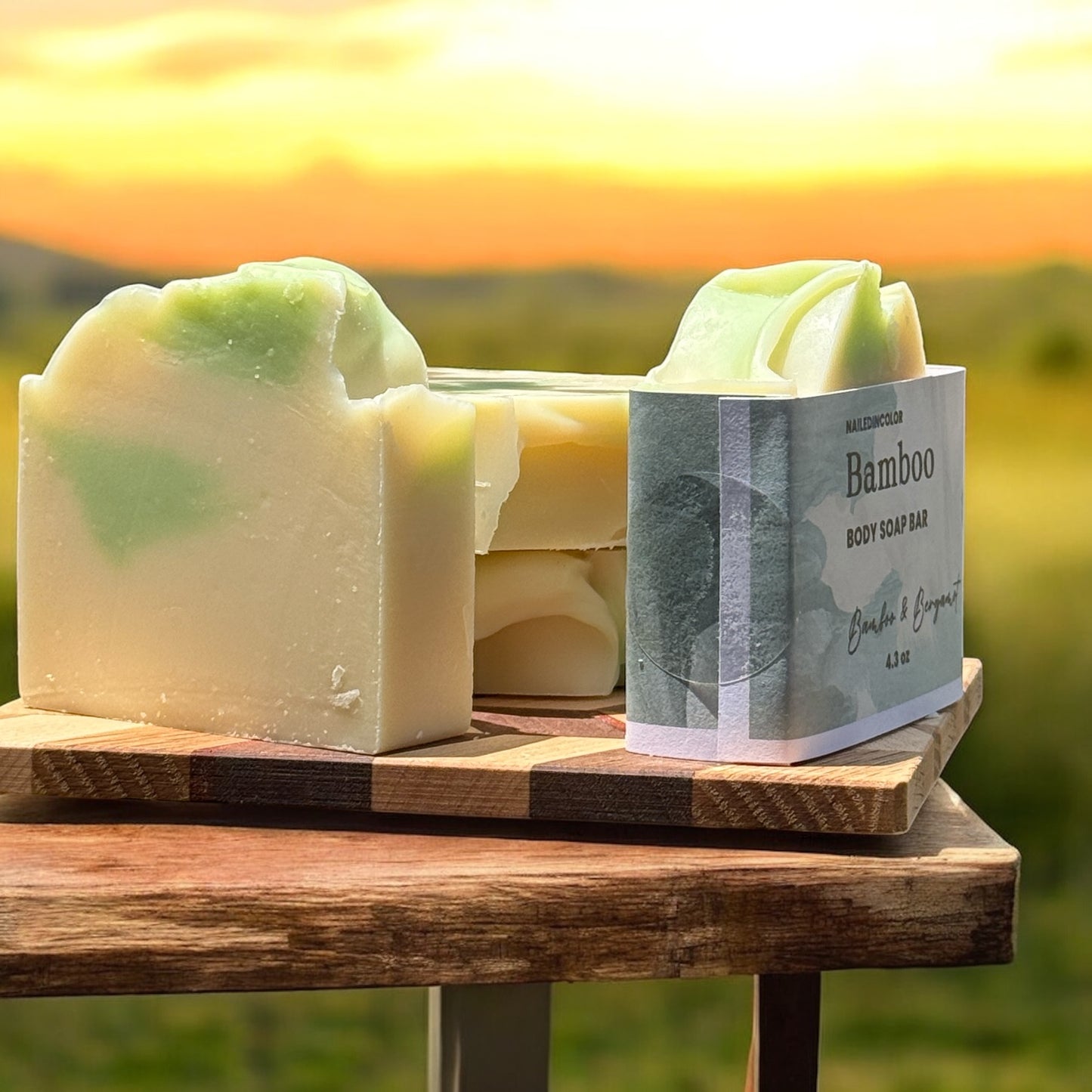Bamboo by NailedInColor,  Vegan Bar Soap – 4.3 oz Earthy Fresh Scent for Men & Women | Cruelty-Free, Clean Formula