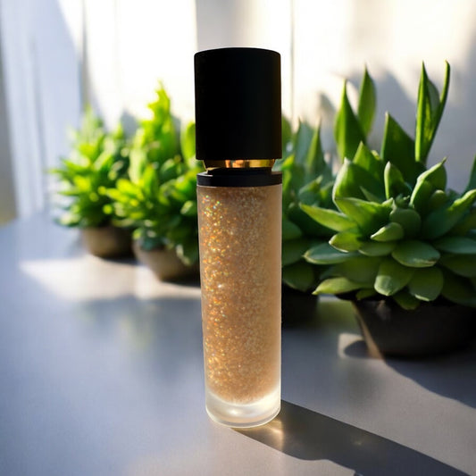 CinnaShine Lip Gloss with Gold Glitter for Women, Teens, Moisturize, Shine, Scent, Flavor