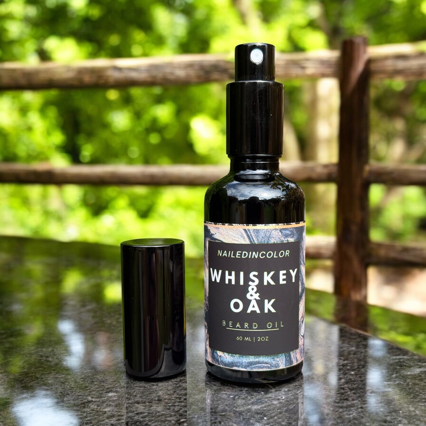 Whiskey & Oak Men's Beard Oil by NailedInColor, Scented 2 Fl oz, Skin Protection, Moisturizing, Beard Care, Grooming