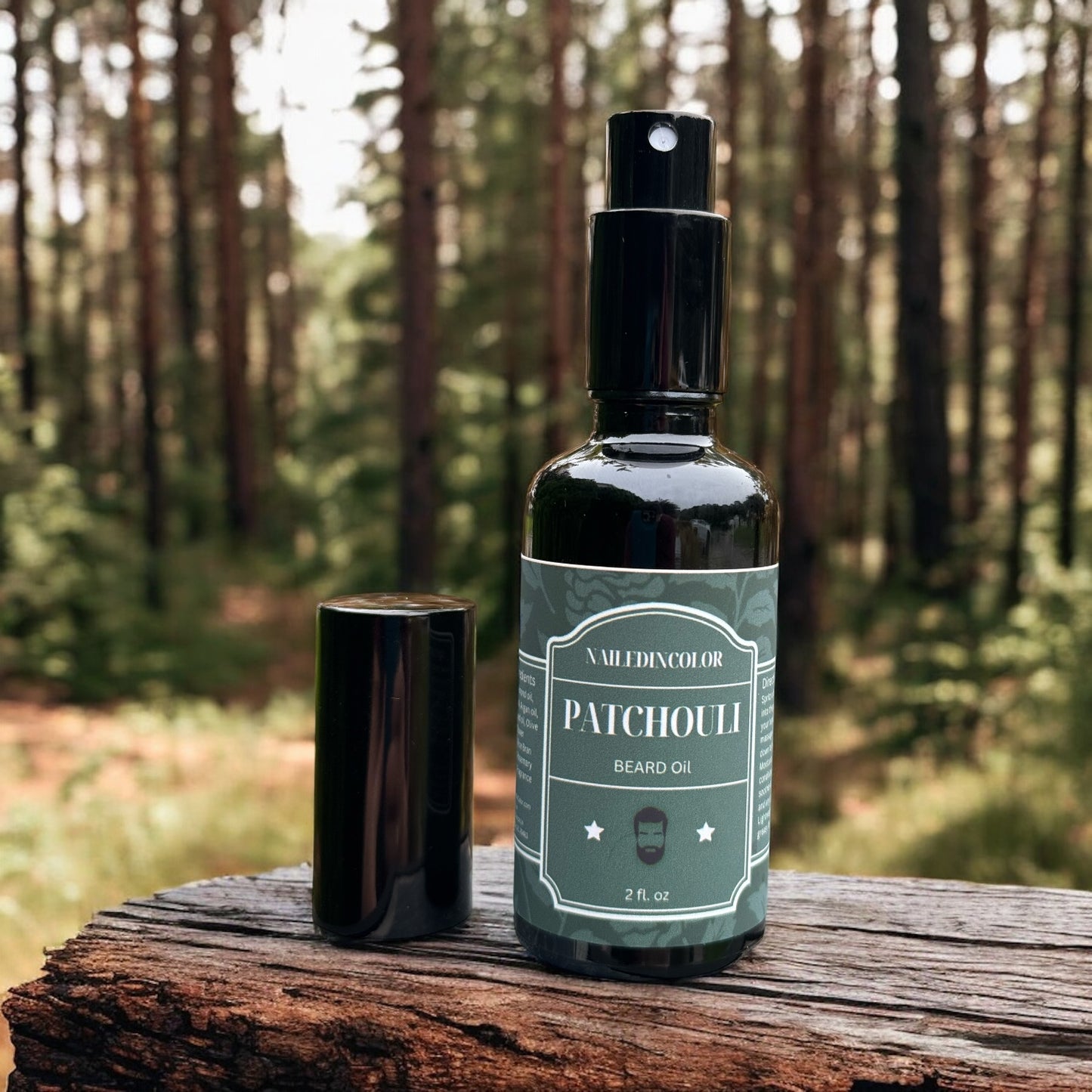 Patchouli Beard oil for Men by NailedInColor, Earthy Scented Beard Care, Skin Protection, Grooming, Moisturizer, Men's Toiletry
