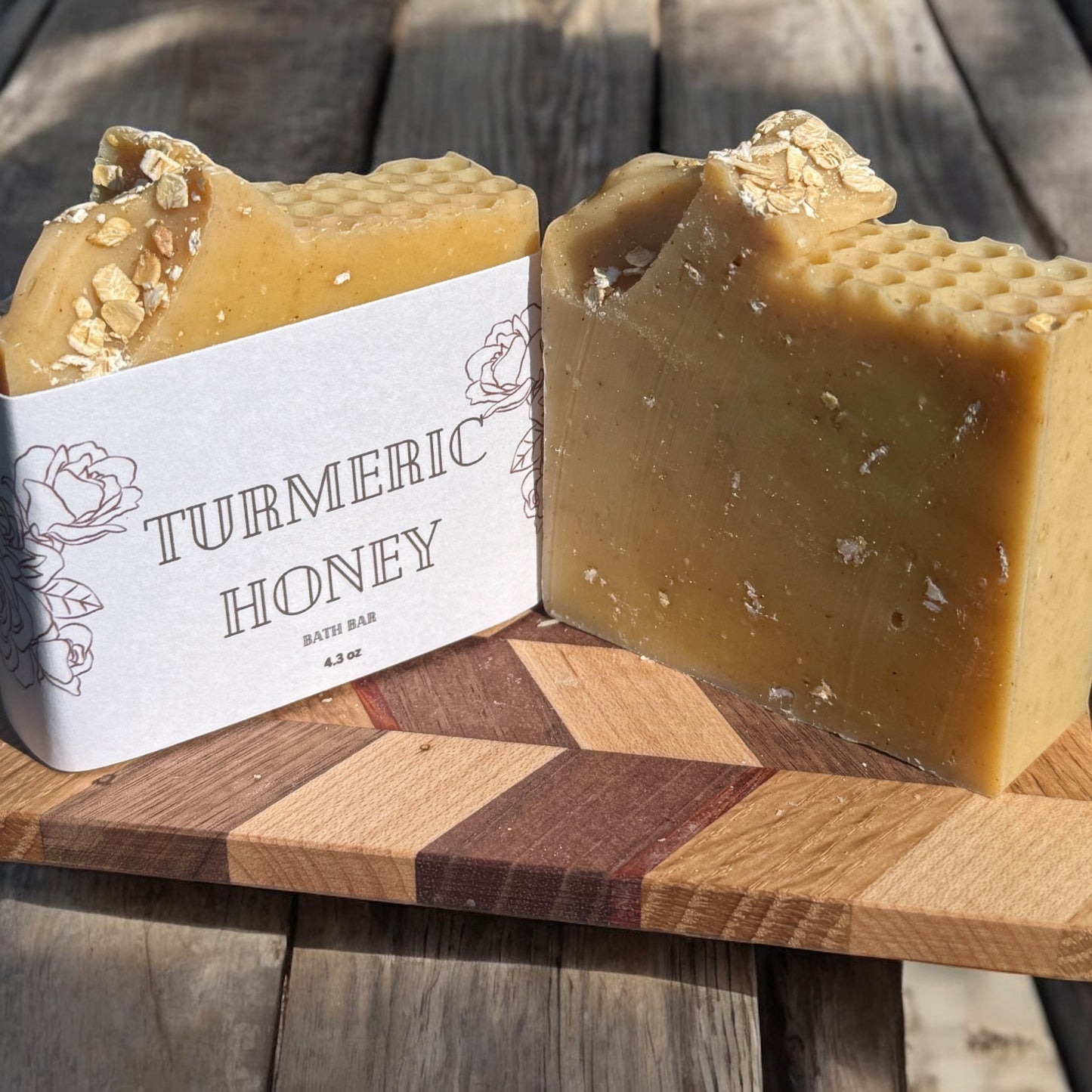 Turmeric Honey Body Bar,  Women's Scented Hand Soap, Cleanser, Fresh, Clean, Bath Bar, Subtle, Moisturizer,4.3 oz, by NailedInColor