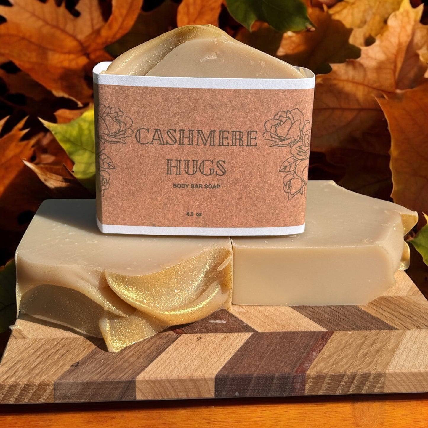 Cashmere Hugs Bath Soap, Scented Moisturizing Body Bar for Women's Skincare, 4.3 oz, Warm and Earthy. Gift Giving or Spa Basket