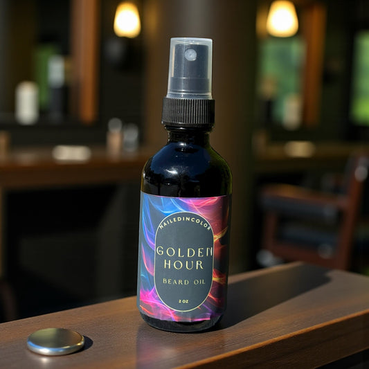 Golden Hour Beard Oil, Moisturizing Grooming Oil for Men, 2 Fl oz by NailedInColor®