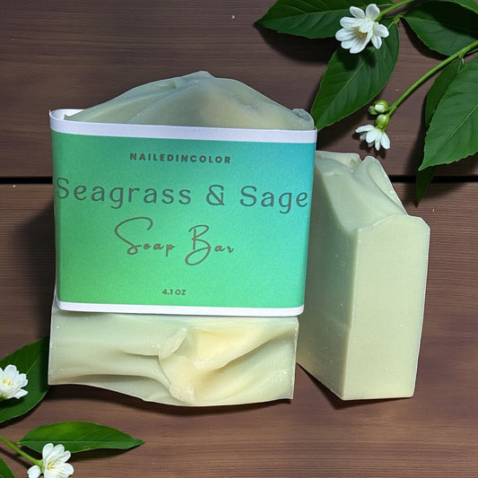 Seagrass & Sage Bar Soap by NailedInColor, Fresh Scent, Men, Women, Teens, Decor, Hand Soap