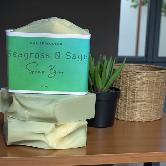 Seagrass & Sage Bar Soap by NailedInColor, Fresh Scent, Men, Women, Teens, Decor, Hand Soap