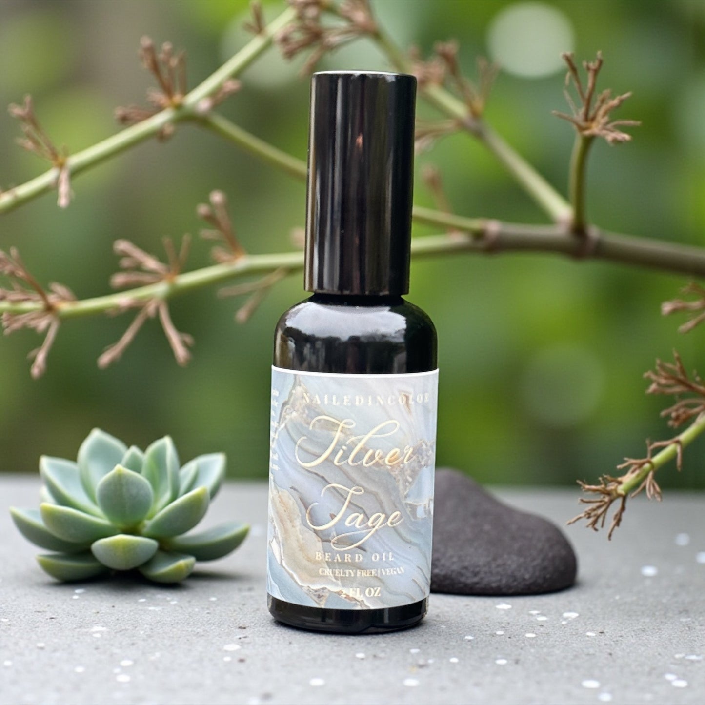 Silver Sage Scented Beard Oil for Men Skin Protection Moisturizing 2Fl oz by NailedInColor